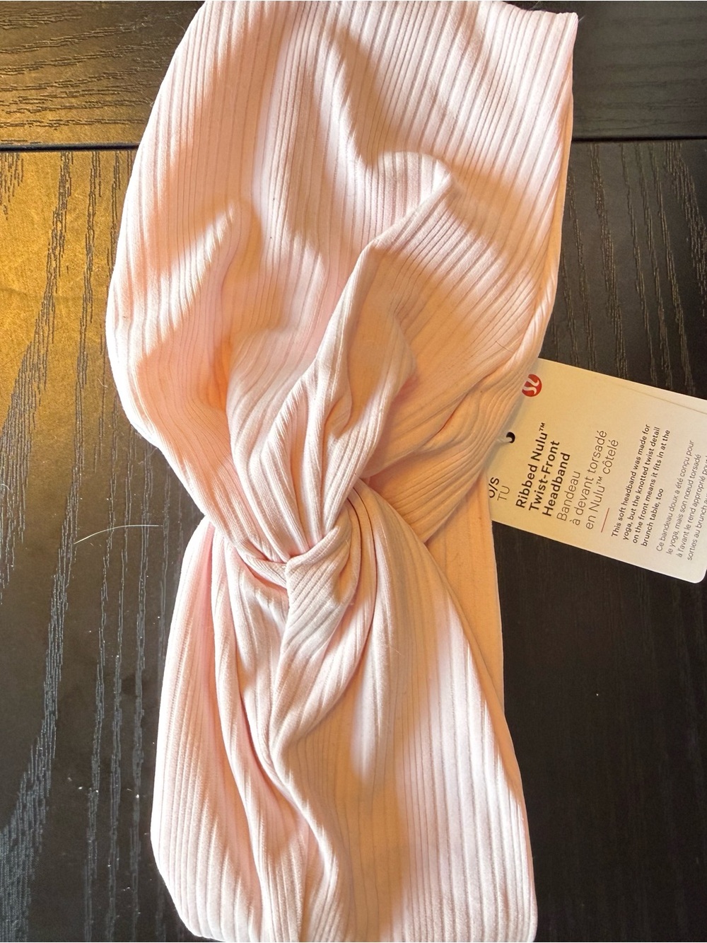 lululemon athletica Ribbed Twist Headband in Pale Pink